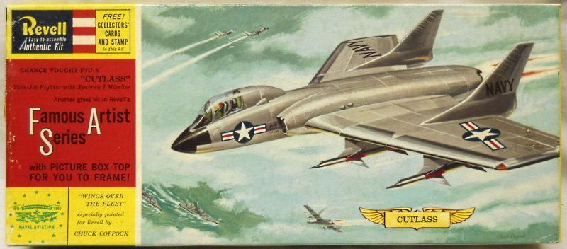 Revell 1/59 Chance Vought Cutlass F7U-3 Famous Artist Series - with Sparrow Missiles - (F7U3), H171-98 plastic model kit